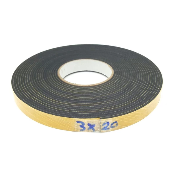 Contacall Kapı Pencere İzolasyon Bandı / Yapışkan Kapı Pencere Süngeri Eva-3mmx20mm-Siyah-10 Metre ürün görseli 1