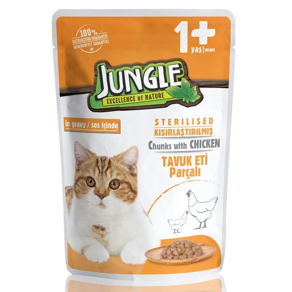 Jungle Pouch Tavuklu Kısır Kedi Konserve 100 gr ürün görseli 1