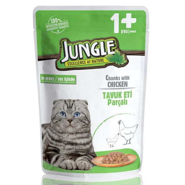 Jungle Pouch Tavuklu Kedi Konserve 100 gr ürün görseli 1