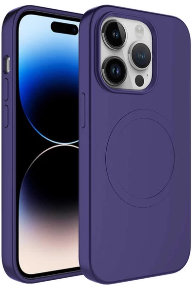 Apple iPhone 12 Pro Kılıf Magsafe Wireless Şarj Özellikli Pastel Renk Silikon Mat Kapak ürün görseli 1