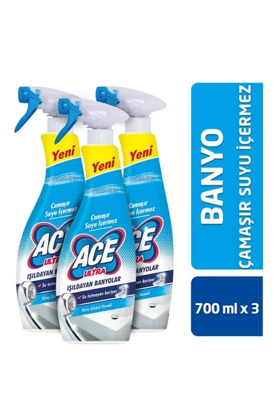 ACE Ultra Köpük Çamaşır Susuz Banyo 700ml x3 ürün görseli 1