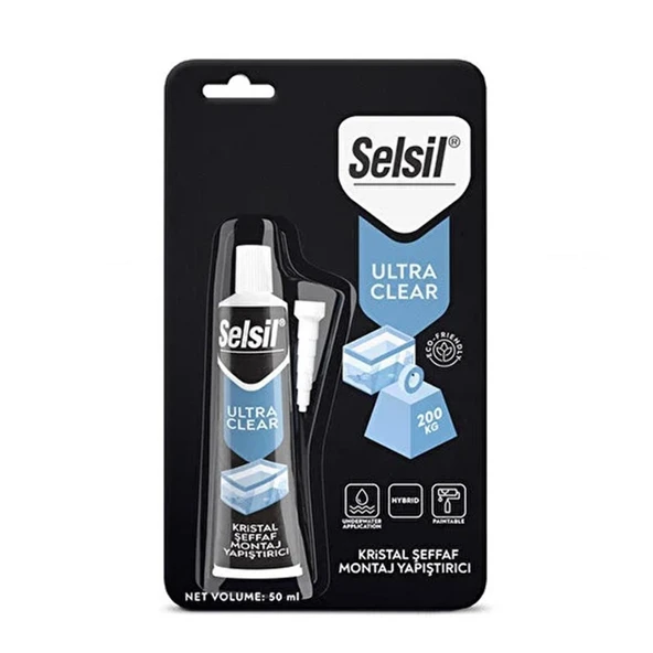 Selsil Ultra Clear Montaj Yapıştırıcı Şeffaf 50 ml ürün görseli 1
