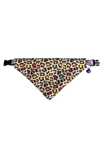 Coco Pet Fular Leopar Desenli Ayarlanabilir Bandana Kedi Tasması ürün görseli 1