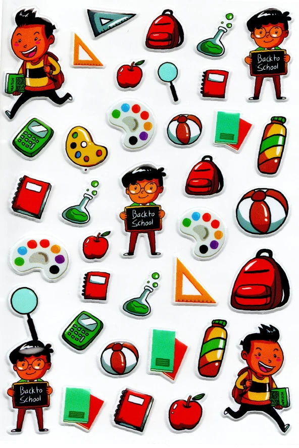 Sticker Kabartmalı A4 boyutunda Stiker Defter, planlayıcı etiket -(Lim104) - Okul, Ders ürün görseli 1