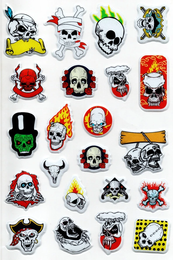 Sticker Kabartmalı A4 boyutunda Stiker Defter, planlayıcı etiket, -(Lim028) - Kurukafa ürün görseli 1