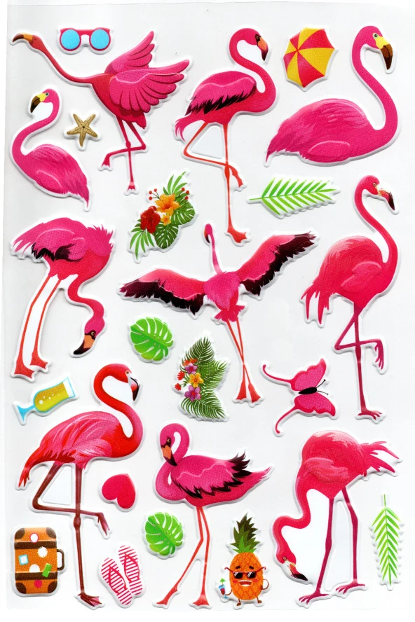 Sticker Kabartmalı A4 boyutunda Stiker Defter, planlayıcı etiket, -(Lim209) - Flamingo ürün görseli 1