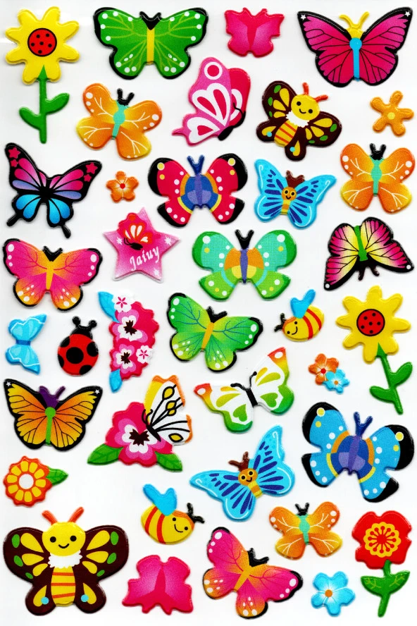 Sticker Kabartmalı A4 boyutunda Stiker Defter, planlayıcı etiket, -(Lim210) - Bahar Çiçekler ürün görseli 1