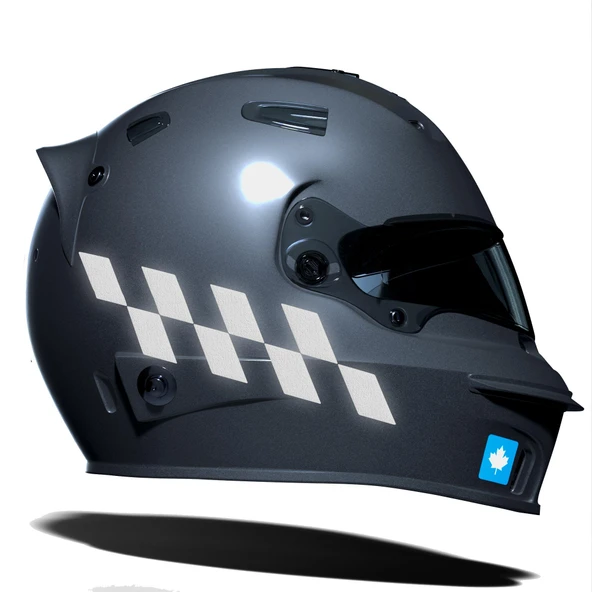 Reflektif Gri Damalı Kask Motosiklet Sticker Takımı Çınar Extreme ürün görseli 1