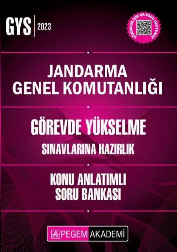 2023 Jandarma Genel Komutanlığı GYS Konu Anlatımlı Soru Bankası Pegem Yayınları ürün görseli 1