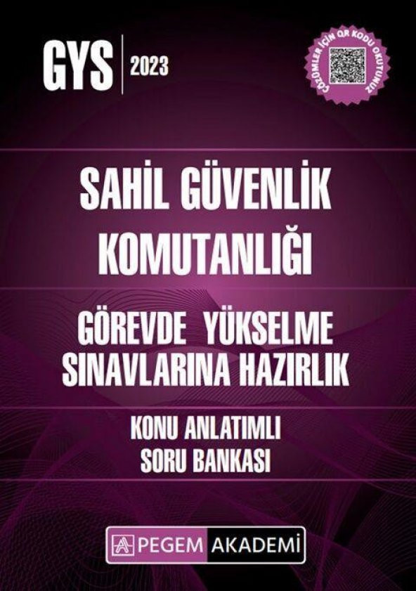 2023 GYS Sahil Güvenlik Komutanlığı Görevde Yükselme Konu Anlatımlı Soru Bankası Pegem Yayınları ürün görseli 1
