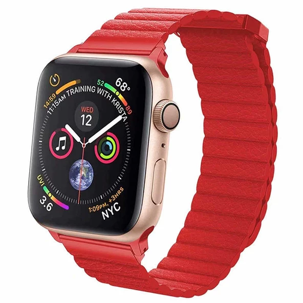 Apple Watch 40mm KRD-09 Mıknatıslı Deri Kordon ürün görseli 1