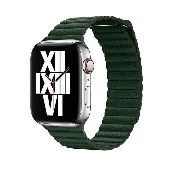 Apple Watch 40mm KRD-09 Mıknatıslı Deri Kordon - Resim 7