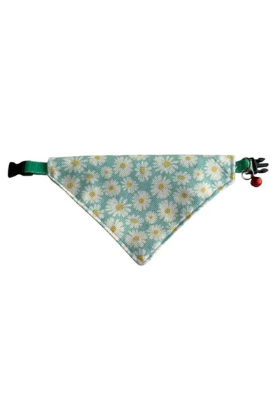Coco Pet Fular Papatya Desenli Ayarlanabilir Bandana Kedi Tasması ürün görseli 1