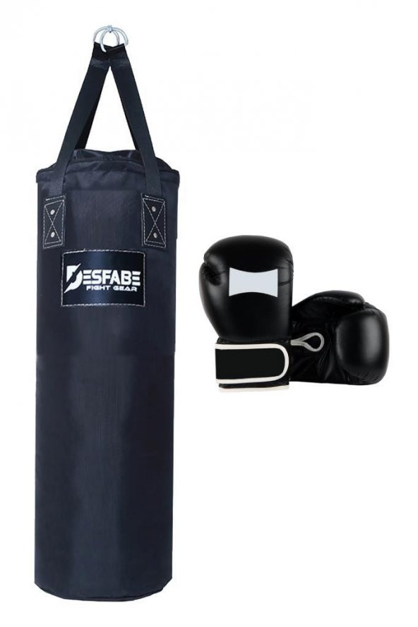 Desfabe Polydes 80x25 Cm Kolonlu Boks Kum Torbası Siyah+Eldiven ürün görseli 1