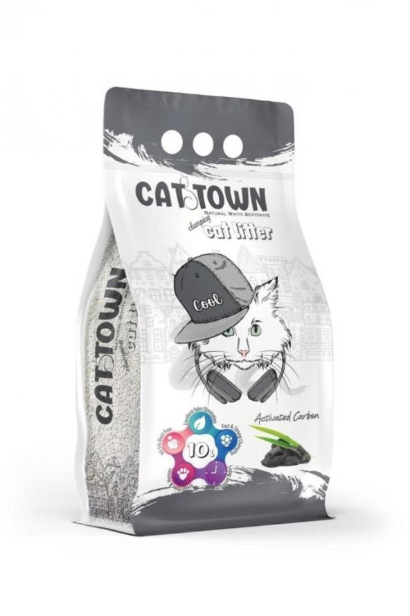 Cat Town Activated Carbonlu Bentonit Kedi Kumu 10 Lt ürün görseli 1