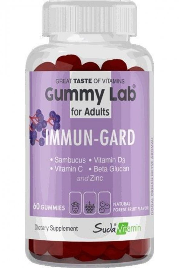 Suda Vitamin Gummy Lab Immun Gard Orman Meyveli 60 Gummies ürün görseli 1