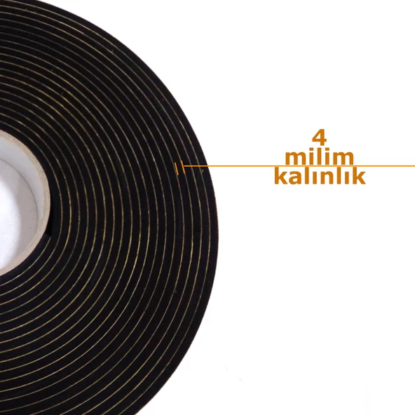 Contacall Kapı Pencere İzolasyon Bandı Yapışkan Sünger 5 mm Kalınlık 30 mm Genişlik 10 Metre Uzunluk / EVA-5*30 ürün görseli 1