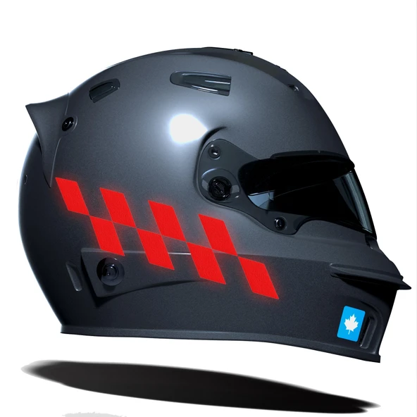 Reflektif Kırmızı Damalı Kask Motosiklet Sticker Takımı Çınar Extreme ürün görseli 1