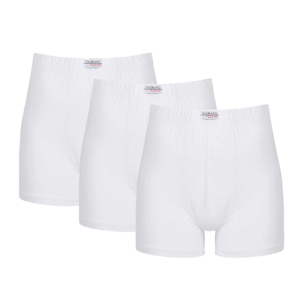 Thermoform Erkek Bambu Boxer Şort Külot 3’lü Paket Beyaz, Yumuşak ve Nefes Alabilir İç Giyim ürün görseli 1