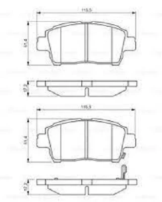 Toyota Corolla Verso  2002 2007 arası Ön Fren Balatası Bosch 0986495242 ürün görseli 1