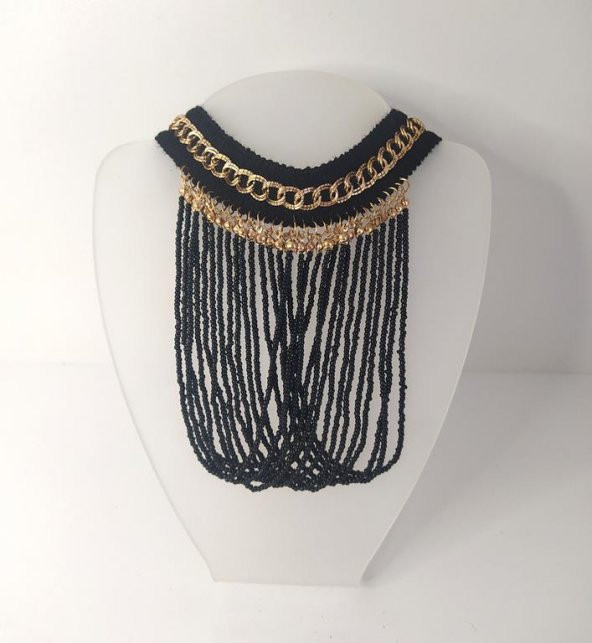 Kolye Gerdanlık Kadın Choker Bohem Kolyeler El Yapımı Uzun Püskül Boncuklar Bayan Kolye Takı Tasma ürün görseli 1