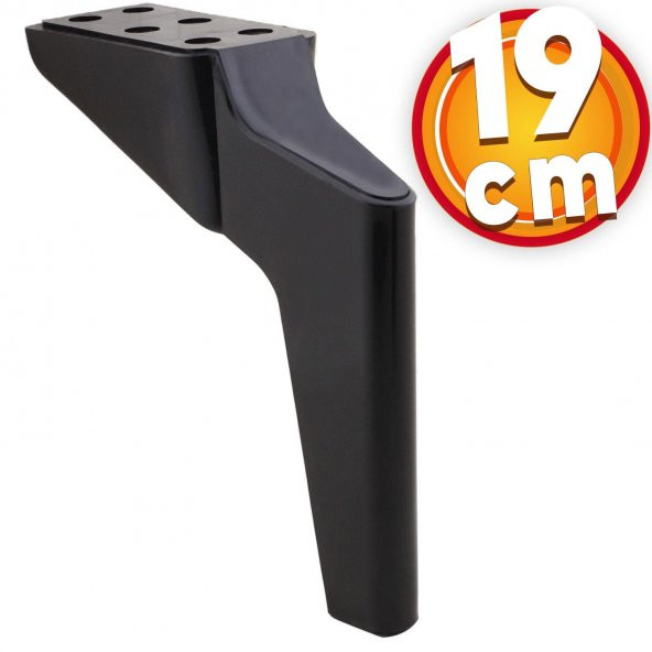 Lüks Mobilya Kanepe Sehpa TV Ünitesi Koltuk Ayağı 19 cm Siyah Baza Ayak ürün görseli 1