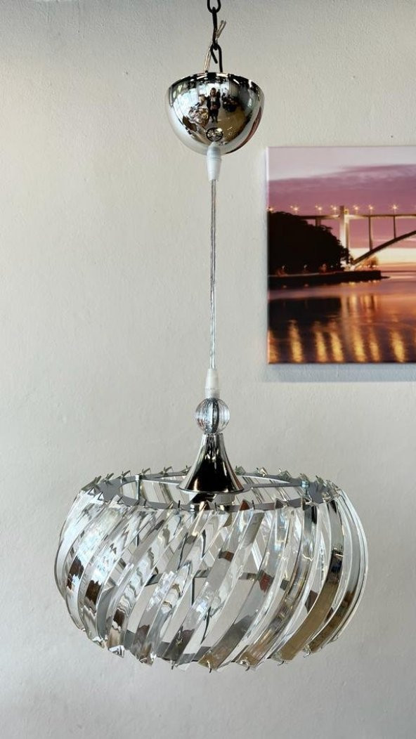 Titan Kristal cam Avize Krom - Resim 2