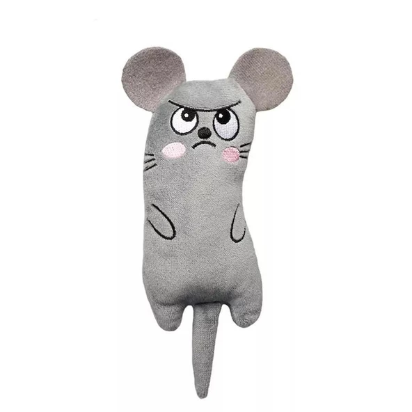 TİNEKE PELUŞ KEDİ OYUNCAĞI KEDİ OTLU CATNİPLİ  GRİ 1 ADET ürün görseli 1