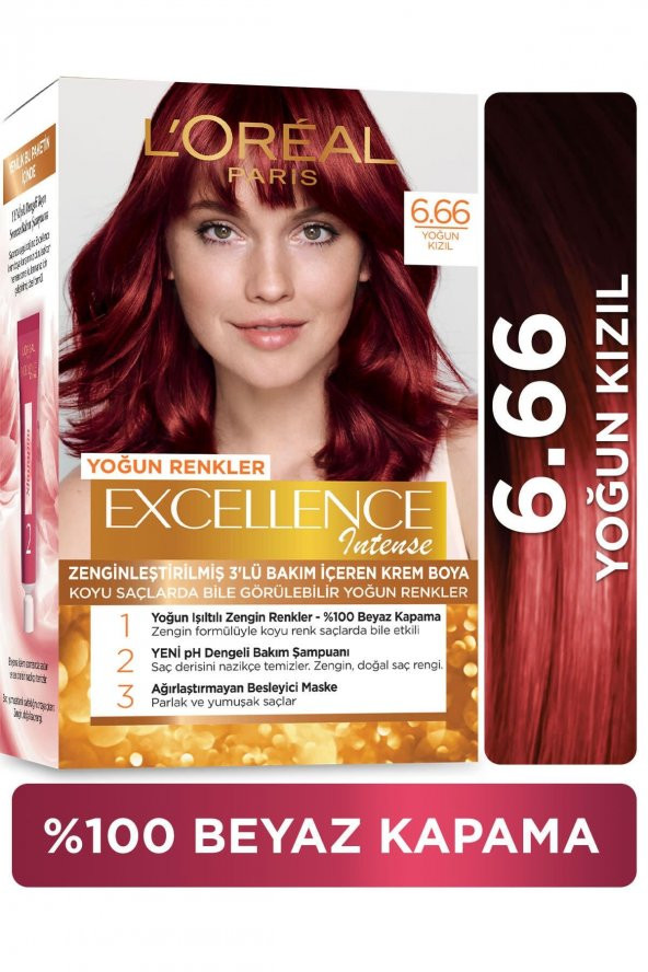 LOREAL EXCELLENCE KİT SAÇ BOYASI İNTENSE-6-66 YOĞUN KIZIL ürün görseli 1