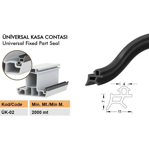 Contacall Pimapen Pvc Kapı Pencere Değiştirme Fitili Contası 5 Metre Siyah ürün görseli 1