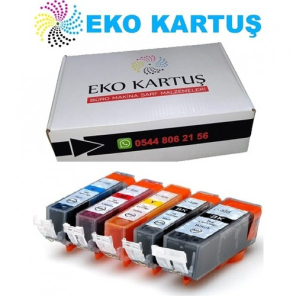 Eko Kartuş Canon Pixma MG-6220 PGI-525-CLI-526 5 Renk Set Muadil Kartuş, ürün görseli 1