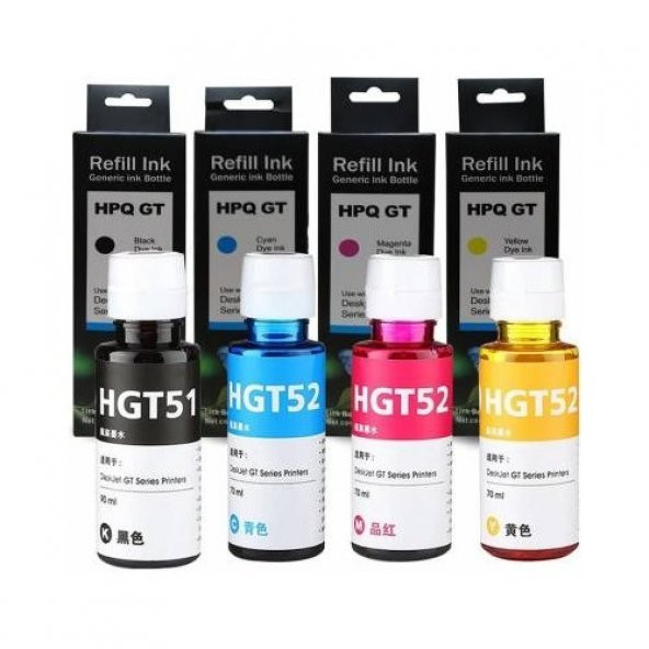 Eko Kartuş Hp Ink Tank 310 4 Renk (GT51XL GT52XL) 90ML Muadil Mürekkep, ürün görseli 1