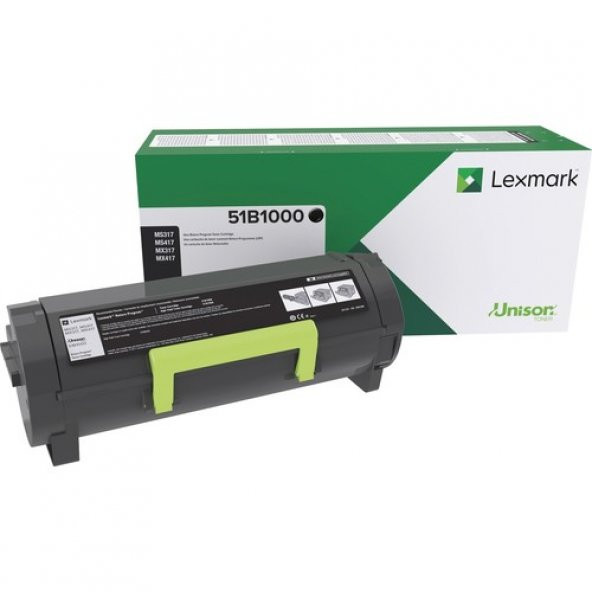 Lexmark MS317/MX317 51B5000 TONER 2500 Sayfa Siyah ürün görseli 1