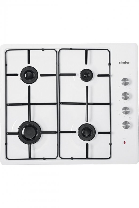 Simfer 3010N Beyaz 4 Gözü Gazlı Set Üstü Emaye Ocak ürün görseli 1