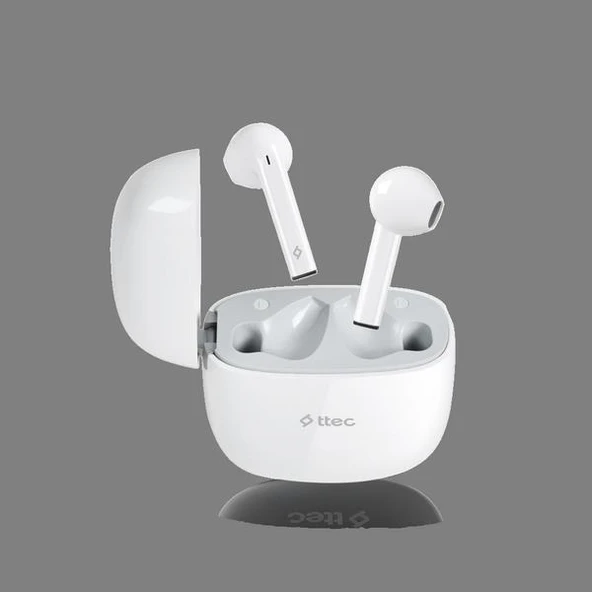 Ttec AirBeat Go Gerçek Kablosuz TWS Bluetooth Kulaklık Beyaz - 2KM141B ürün görseli 1