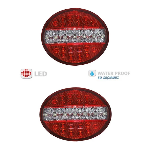 HAMBURGER TİP LEDLİ STOP LAMBA 24VOLT 4 MODLU 2 ADET ürün görseli 1
