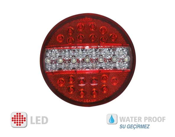 HAMBURGER TİP LEDLİ STOP LAMBA 12 VOLT 4 MODLU 6 ADET - Resim 3