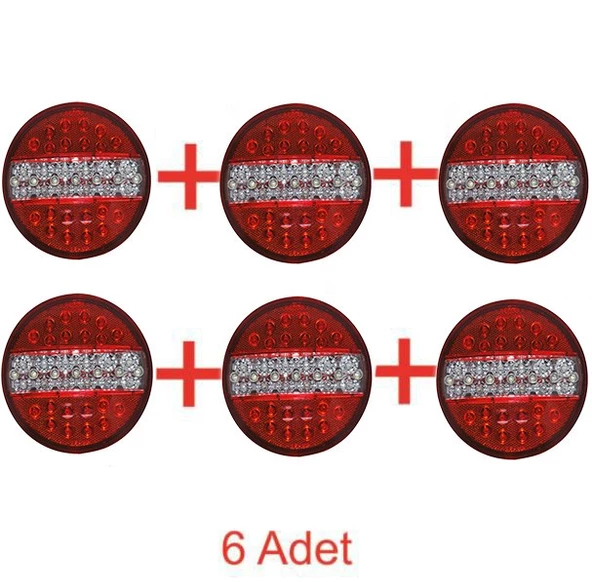HAMBURGER TİP LEDLİ STOP LAMBA 12 VOLT 4 MODLU 6 ADET ürün görseli 1