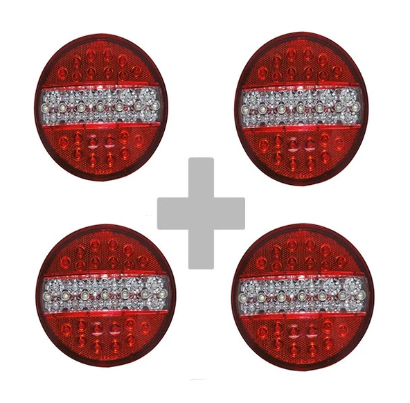HAMBURGER TİP LEDLİ STOP LAMBA 12 VOLT 4 MODLU 4 ADET ürün görseli 1