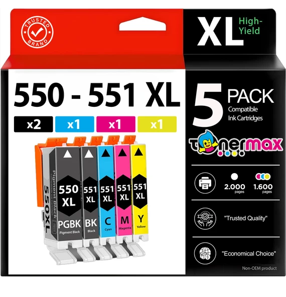 Canon Pixma iP7200 Muadil Kartuş Takımı / Pgi550xl / Cli-551xl Set ürün görseli 1