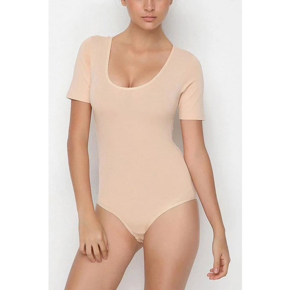 Nbb Bayan Kısa Kollu Çıtçıtlı Body 2945 - Resim 3