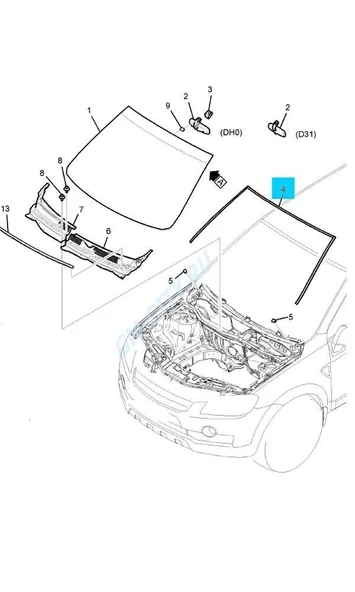 Chevrolet Captiva Ön Cam Lastiği GM,96622306 ürün görseli 1
