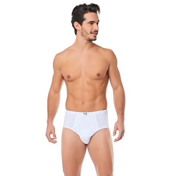 12 li Paket Seher Yıldızı Erkek Külot Slip Beyaz Pamuklu Ürün 0005 ürün görseli 1