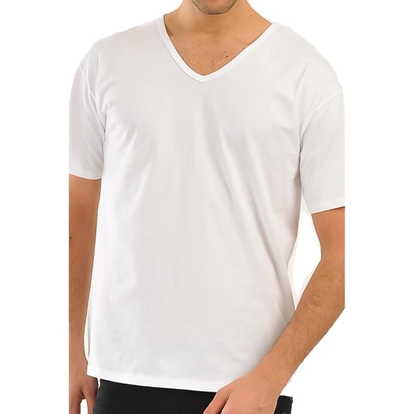 2 li Eros V Yaka T-Shirt Erkek V Yaka Atlet 039 ürün görseli 1