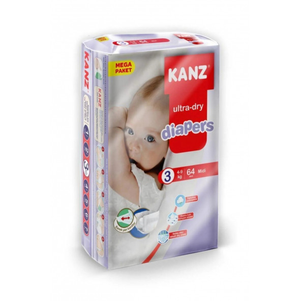 Kanz 3 Numara Midi 64'lü Bebek Bezi ürün görseli 1