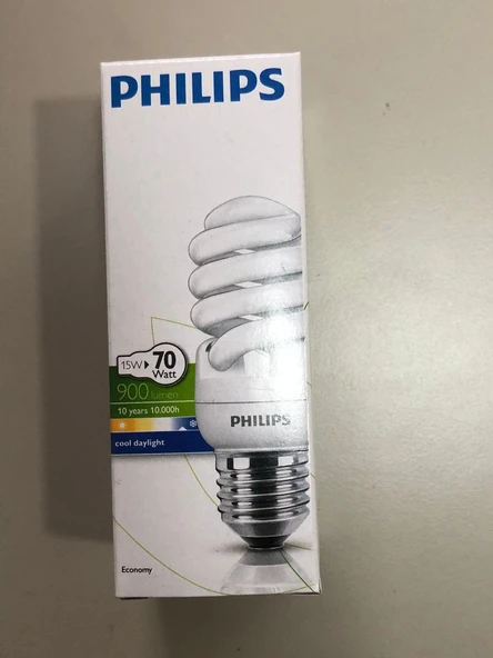 3 ADET PHILIPS 15W=70W  900 LÜMEN BEYAZ E27 TASARRUFLU  LAMBA ürün görseli 1