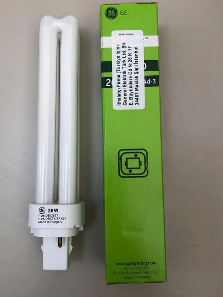 5 Adet GENERAL ELC . Plc Lamba 26w/827 2p 2700 K 1800 Lümen Sarı Boy:16.5cm ( 10w-13w-18w Yerine Olmaz ) ürün görseli 1