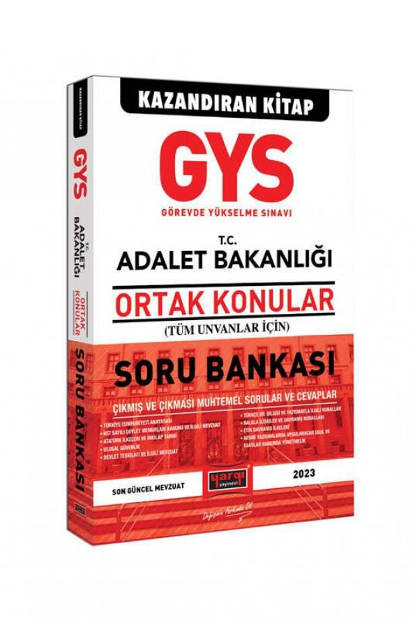 GYS T.C. Adalet Bakanlığı Tüm Ünvanlar İçin Ortak Konular Soru Bankası Yargı Yayınları ürün görseli 1