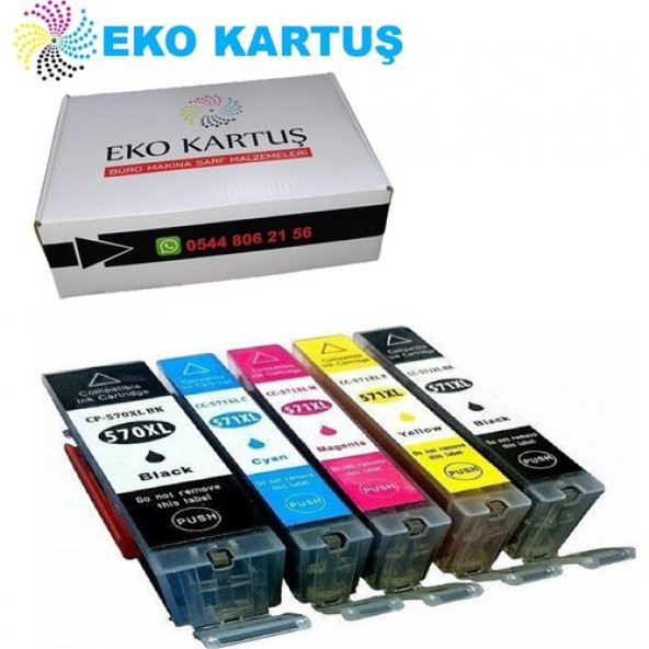 Eko Kartuş Canon Pixma TS-6050 5 Renk PGI-570 CLI-571 Muadil Kartuş, ürün görseli 1