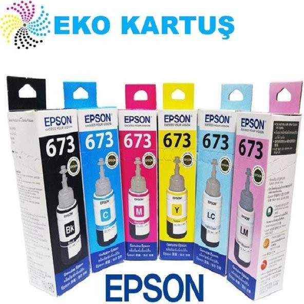 Eko Kartuş Epson Ecotank L800 673 Takım 6 Renk Rekkep, ürün görseli 1
